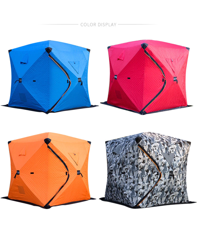 Cheap Goat Tents Outdoor Winter Fishing Tent Warm Cotton Ice Fishing Tent Thickened Camping Shelter House Sauna Tent 1.8*1.8*2.1m 2Door 3 4Person Tents 